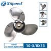 Mercury 10-3/8x13 Stainless Steel Propeller Replacement 3 Blade 13 Tooth RH 3-1/4" Gearcase 40HP for Japan Origin Tohatsu Outboard Propeller