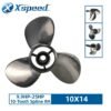 Mercury 10x14 Stainless Steel Propeller Replacement 3 Blade 10 Tooth RH 3" Gearcase 9.9-25HP Outboard Propeller