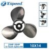 Mercury 10x14 Stainless Steel Propeller Replacement 3 Blade 10 Tooth RH 3" Gearcase 25-30HP for Japan Origin Yamaha Outboard Propeller