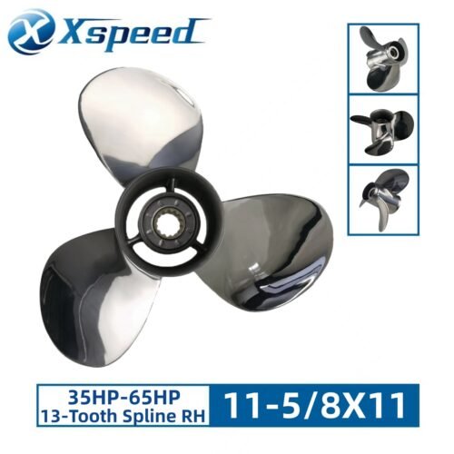Suzuki 11-5/8x11 Stainless Steel Propeller Replacement 3 Blade 13 Tooth RH 3-1/4" Gearcase 35-65HP Outboard Propeller 990C0-00501-11P