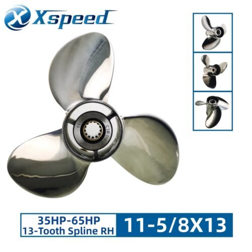 Suzuki 11-5/8x13 Stainless Steel Propeller Replacement 3 Blade 13 Tooth RH 3-1/4" Gearcase 35-65HP Outboard Propeller