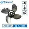 Mercury 13-1/4x15 Stainless Steel Propeller Replacement 4 Blade 15 Tooth RH 4-1/4" Gearcase 40-140HP Outboard Propeller