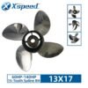 Suzuki 13x17 Stainless Steel Propeller Replacement 4 Blade 15 Tooth RH 4-1/4" Gearcase 60-140HP Outboard Propeller