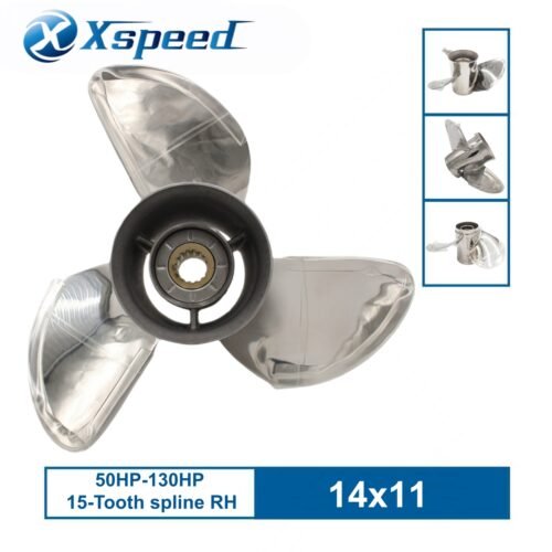 Yamaha 14x11-K Stainless Steel Propeller Replacement 3 Blade 15 Tooth RH 4-1/4" Gearcase 50-130HP Outboard Propeller