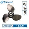 Suzuki 14x21 Stainless Steel Propeller Replacement 3 Blade 13 Tooth RH 4-1/4" Gearcase 60-140HP Outboard Propeller