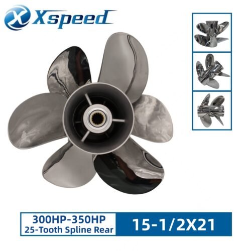 Suzuki 15-1/2x21 Stainless Steel Propeller Replacement 3 Blade Rear 25 Tooth 300-350HP Dual Prop System Outboard Propeller 58600-98L01-000