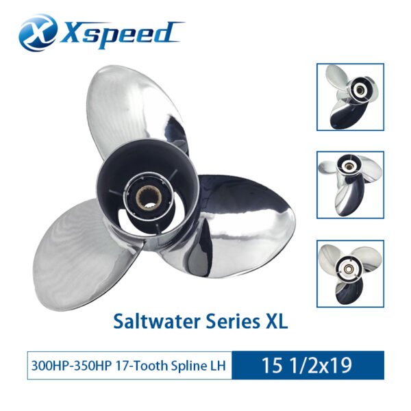 Yamaha 15-1/2x19 Stainless Steel Propeller Replacement 3 Blade 15 Tooth LH 4-3/4" Gearcase 150-300HP Outboard Propeller Saltwater Series XL
