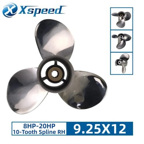 Suzuki 9.25x12 Stainless Steel Propeller Replacement 3 Blade 10 Tooth RH 2-1/2" Gearcase 8-20HP Outboard Propeller