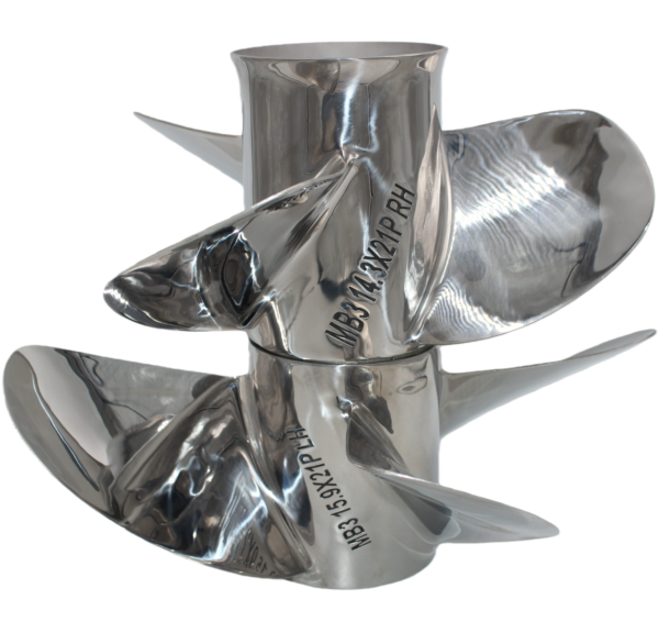 Mercury BRAVO Ⅲ Dual Props 14.3x21 Stainless Steel Propeller Replacement 3 Blade 19 Tooth Rear 350HP Outboard Propeller