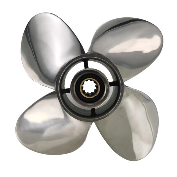 Yamaha 10x10-F Stainless Steel Propeller Replacement 4 Blade 10 Tooth RH 3" Gearcase 20-30HP Outboard Propeller