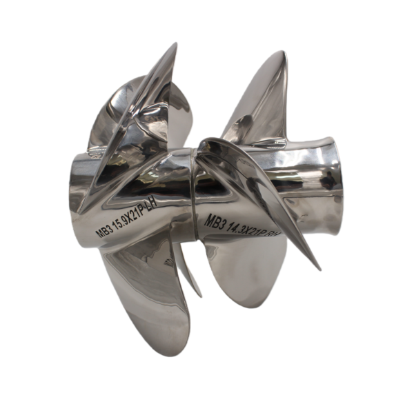 Mercury BRAVO Ⅲ Dual Props 14.3x21 Stainless Steel Propeller Replacement 3 Blade 19 Tooth Rear 350HP Outboard Propeller