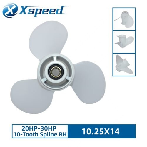 Yamaha 10.25x14 Aluminum Propeller Replacement 3 Blade 10 Tooth RH 3" Gearcase 20-30HP Outboard Propeller