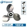 Johnson 10x14 Stainless Steel Propeller Replacement 3 Blade 14 Tooth RH 3" Gearcase 15-35HP Outboard Propeller 765179