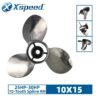 Johnson 10x15 Stainless Steel Propeller Replacement 3 Blade 10 Tooth RH 3" Gearcase 25-30HP Outboard Propeller