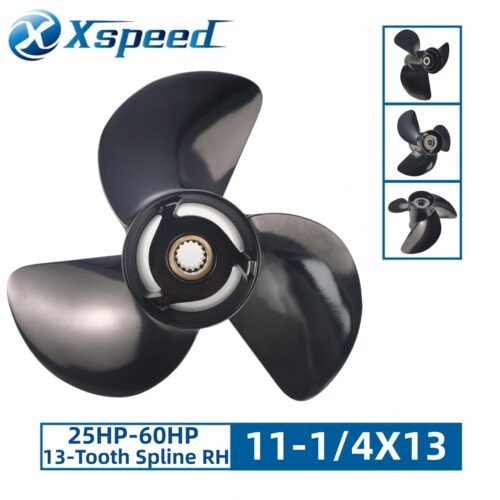 Yamaha 11-1/4x13 Aluminum Propeller Replacement 3 Blade 13 Tooth RH 3-1/2" Gearcase 25-60HP Outboard Propeller