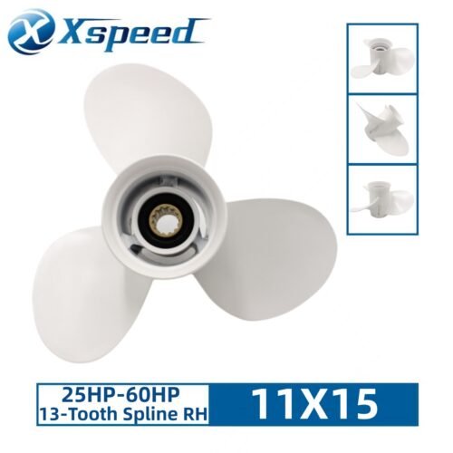 11X15 Yamaha 11x15 Aluminum Propeller Replacement 3 Blade 13 Tooth RH 3-1/2" Gearcase 25-60HP Outboard Propeller 69W-45943-00-EL