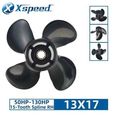 Yamaha 13x17 Aluminum Propeller Replacement 4 Blade 15 Tooth RH 4-1/4" Gearcase 50-130HP Outboard Propeller