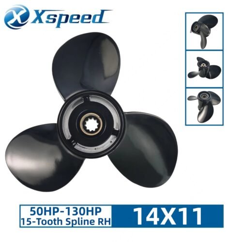 14X11 Yamaha 14x11 Aluminum Propeller Replacement 3 Blade 15 Tooth RH 4-1/4" Gearcase 50-130HP Outboard Propeller