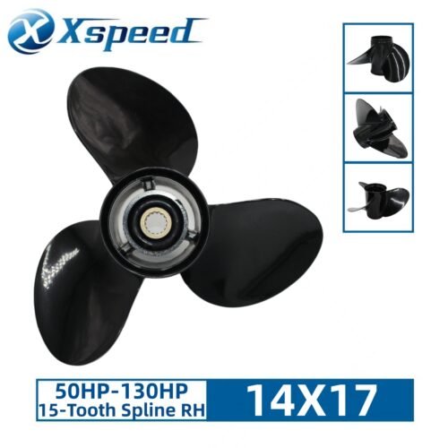14X17 Yamaha 14x17 Aluminum Propeller Replacement 3 Blade 15 Tooth RH 4-1/4" Gearcase 50-130HP Outboard Propeller