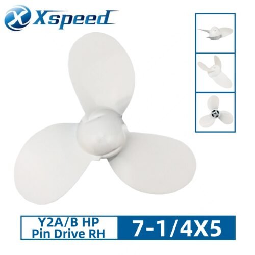 7 1-4X5 Yamaha 7-1/4x5 Aluminum Propeller Replacement 3 Blade RH Y2A/B HP Pin Drive Outboard Propeller 6F8-45942-01-EL