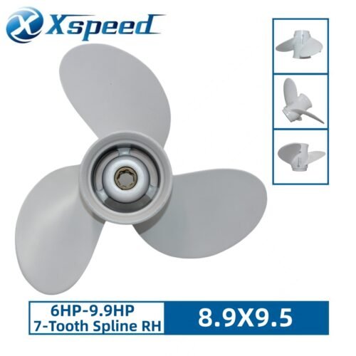 Yamaha 8.9x9.5 Aluminum Propeller Replacement 3 Blade 7 Tooth RH 6-9.9HP Outboard Propeller