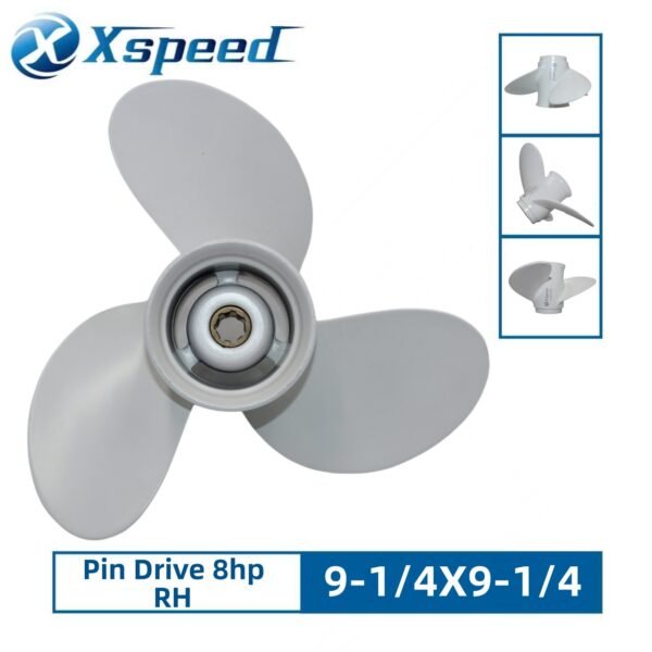 Yamaha 9-1/4x9-1/4 Aluminum Propeller Replacement 3 Blade RH Pin Drive for 8HP Outboard Propeller 647-45947-00-EL
