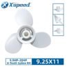 Yamaha 9.25x11 Aluminum Propeller Replacement 3 Blade 8 Tooth RH 2-1/2" Gearcase 9.9-20HP Outboard Propeller 63V-45943-10-EL