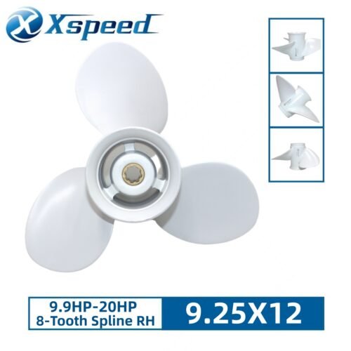 Yamaha 9.25x12 Aluminum Propeller Replacement 3 Blade 8 Tooth RH 2-1/2" Gearcase 9.9-20HP Outboard Propeller 63V-45941-10-EL
