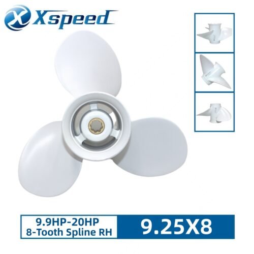 9.25X8 Yamaha 9.25x8 Aluminum Propeller Replacement 3 Blade 8 Tooth RH 2-1/2" Gearcase 9.9-20HP Outboard Propeller 63V-45947-00-EL