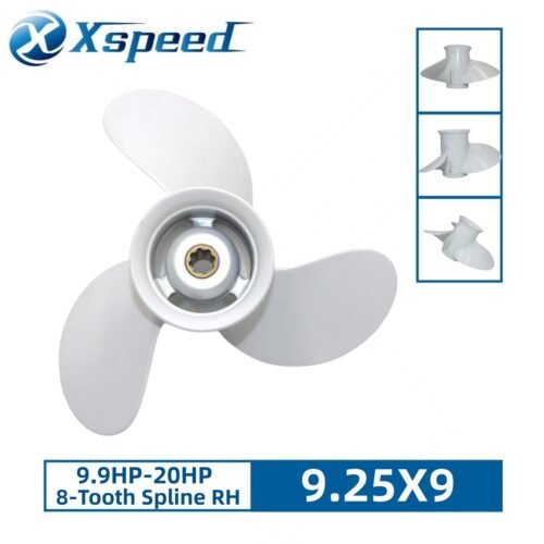 Yamaha 9.25x9 Aluminum Propeller Replacement 3 Blade 8 Tooth RH 2-1/2" Gearcase 9.9-20HP Outboard Propeller 683-45945-00-EL