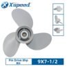 Yamaha 9x7-1/2 Aluminum Propeller Replacement 3 Blade RH Pin Drive for 8HP Outboard Propeller 647-45943-00-EL