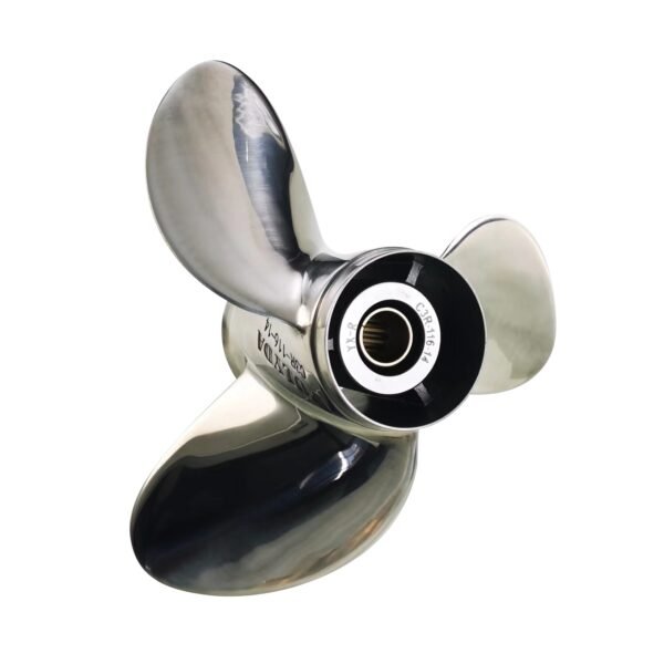 Johnson 11-5/8x12 Stainless Steel Propeller Replacement 3 Blade 13 Tooth RH 3-1/4" Gearcase 40 50HP Outboard Propeller