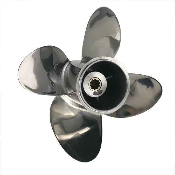 Johnson 10x10 Stainless Steel Propeller Replacement 4 Blade 10 Tooth RH 3" Gearcase 25-30HP Outboard Propeller