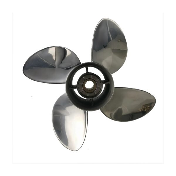 Johnson 10-5/8x12 Stainless Steel Propeller Replacement 4 Blade 13 Tooth RH 3-1/4" Gearcase 40 50HP Outboard Propeller