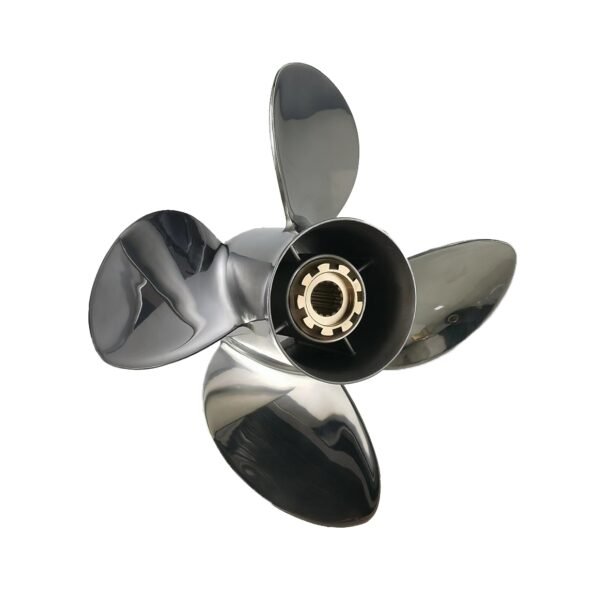 Johnson 10-5/8x12 Stainless Steel Propeller Replacement 4 Blade 13 Tooth RH 3-1/4" Gearcase 40 50HP Outboard Propeller