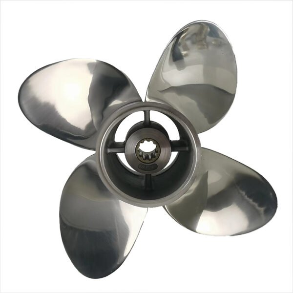 Johnson 10x10 Stainless Steel Propeller Replacement 4 Blade 10 Tooth RH 3" Gearcase 25-30HP Outboard Propeller