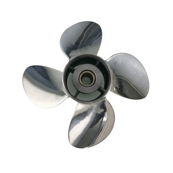 Johnson 10-5/8x12 Stainless Steel Propeller Replacement 4 Blade 13 Tooth RH 3-1/4" Gearcase 40 50HP Outboard Propeller