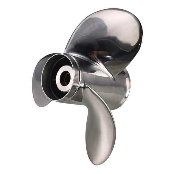 Johnson 9.25x12 Stainless Steel Propeller Replacement 3 Blade 10 Tooth RH 2-1/2" Gearcase 9.9-15HP Outboard Propeller