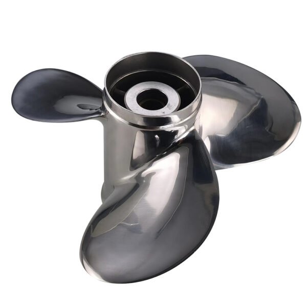 Johnson 9.25x12 Stainless Steel Propeller Replacement 3 Blade 10 Tooth RH 2-1/2" Gearcase 9.9-15HP Outboard Propeller