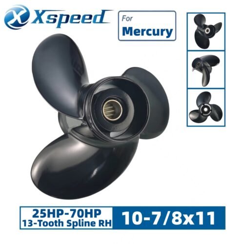 Mercury 10-7/8x11 Aluminum Propeller Replacement 3 Blade 13 Tooth RH 3-1/4" Gearcase 25-70HP Outboard Propeller OEM 48-85632A45