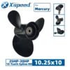 Mercury 10.25x10 Aluminum Propeller Replacement 3 Blade 10 Tooth RH 3" Gearcase 25-30HP Outboard Propeller