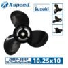 Suzuki 10.25x10 Aluminum Propeller Replacement 3 Blade 10 Tooth RH 3" Gearcase 20-30HP Outboard Propeller OEM 58100-91L40-019