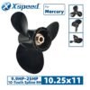 Mercury 10.25x11 Aluminum Propeller Replacement 3 Blade 10 Tooth RH 3" Gearcase 9.9-25HP Outboard Propeller OEM 48-19638A40