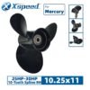 Mercury 10.25x11 Aluminum Propeller Replacement 3 Blade 10 Tooth RH 3" Gearcase 25-30HP Outboard Propeller
