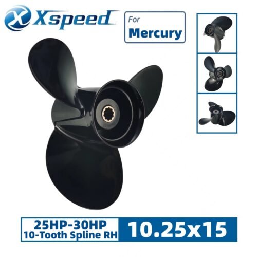 Mercury 10.25x15 Aluminum Propeller Replacement 3 Blade 10 Tooth RH 3" Gearcase 25-30HP Outboard Propeller