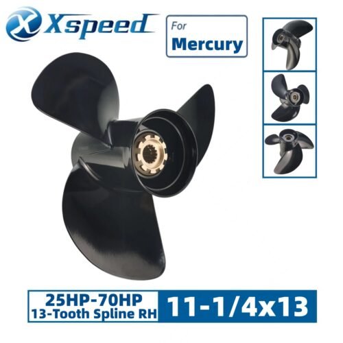 Mercury 11-1/4x13 Aluminum Propeller Replacement 3 Blade 13 Tooth RH 3-1/4" Gearcase 25-70HP Outboard Propeller