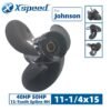 Johnson 11-1/4x15 Aluminum Propeller 3-Blade 13-Tooth RH 3-1/4" Gearcase - Front view