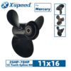 Mercury 11x16 Aluminum Propeller Replacement 3 Blade 13 Tooth RH 3-1/4" Gearcase 25-70HP Outboard Propeller