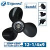 Suzuki 12-1/4x9 Aluminum Propeller Replacement 3 Blade 13 Tooth RH 3-1/4" Gearcase 35-65HP Outboard Propeller