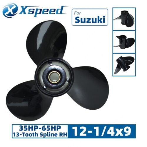 Suzuki 12-1/4x9 Aluminum Propeller Replacement 3 Blade 13 Tooth RH 3-1/4" Gearcase 35-65HP Outboard Propeller
